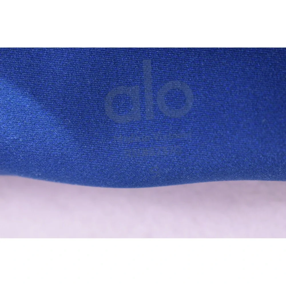 Alo Yoga High Waist Colorblock Striped Leggings Blue Rust Orange Small